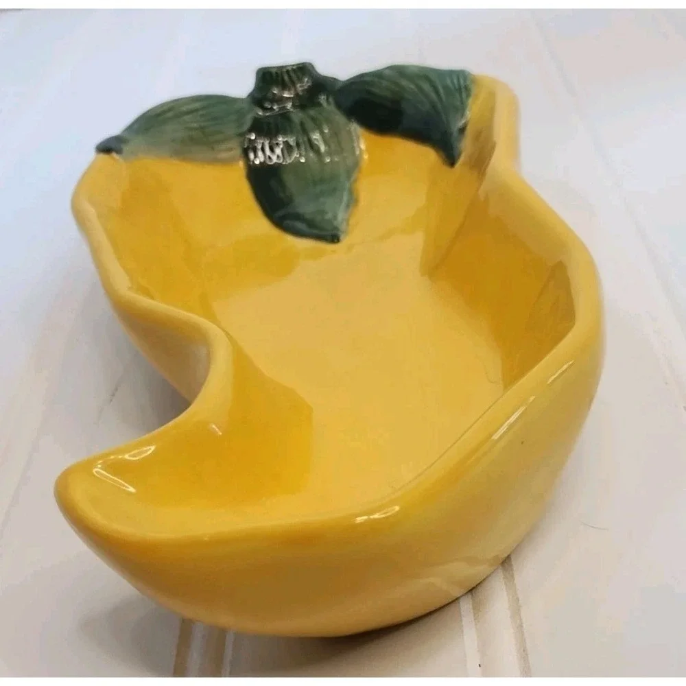 Bella Casa By Ganz Yellow Pepper Serving Dish Dip Farmhouse MCM‎ Cottage Decor